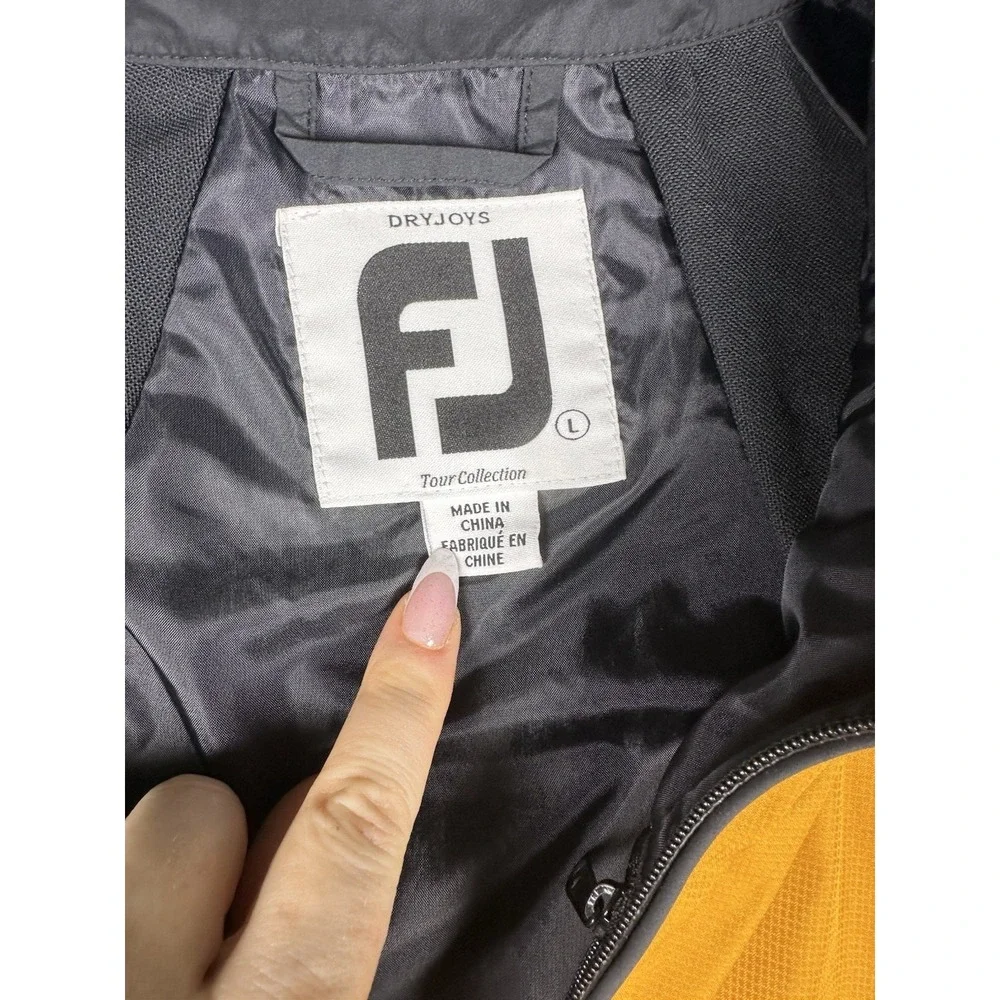 FootJoy DryJoys Tour Collection Golf Pullover Jacket Men's L Yellow Half Zip